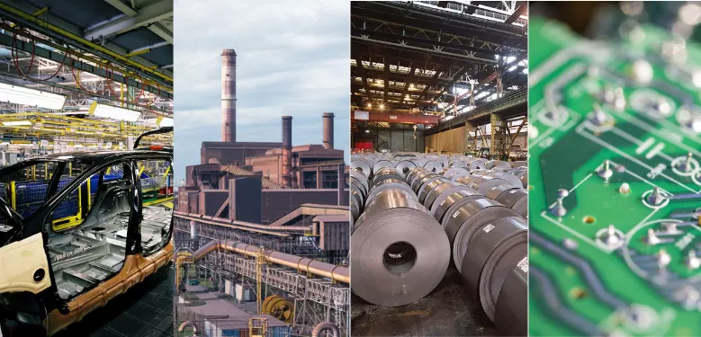 Secteurs industriels de l’automobile, l’industrie électronique, l’exploitation minière ou encore l’industrie métallurgique