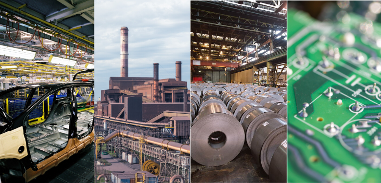 Secteurs industriels de l’automobile, l’industrie électronique, l’exploitation minière ou encore l’industrie métallurgique